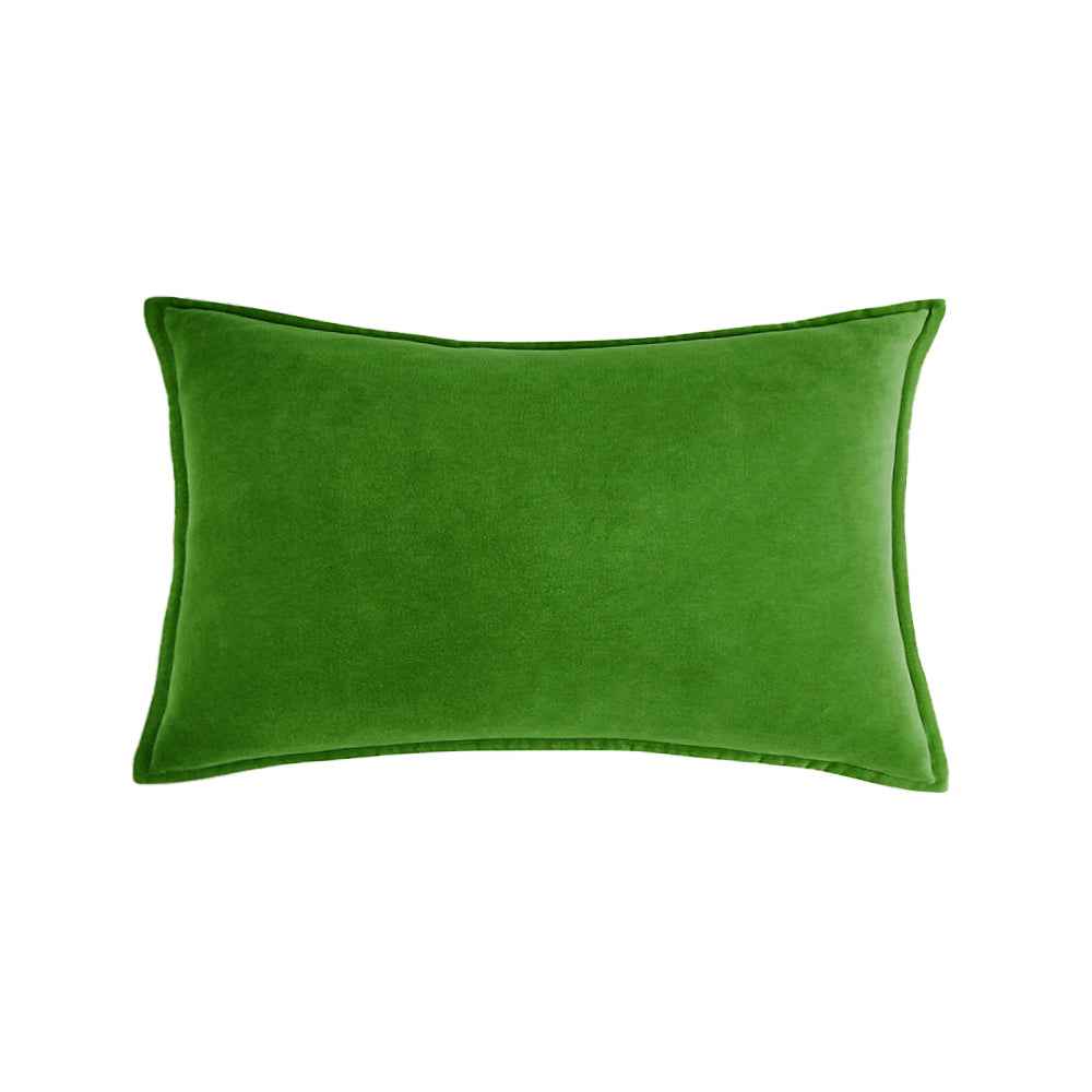 Luxe velvet lumbar pillow 19 colors classic flange edge elegant solid color accent insert included 12
