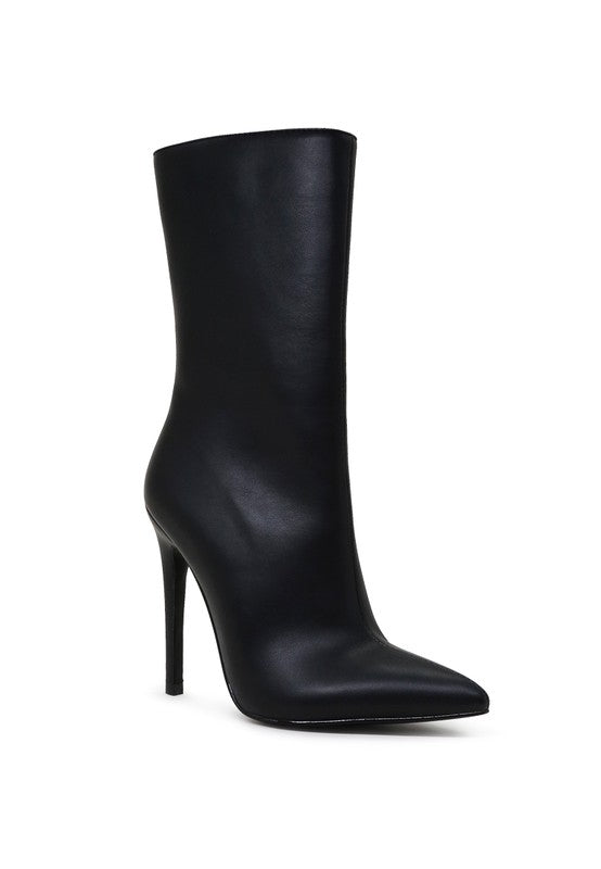 MICAH POINTED STILETTO HIGH ANKLE BOOTS - Pikemla