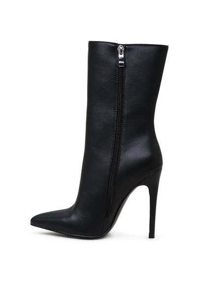 MICAH POINTED STILETTO HIGH ANKLE BOOTS - Pikemla