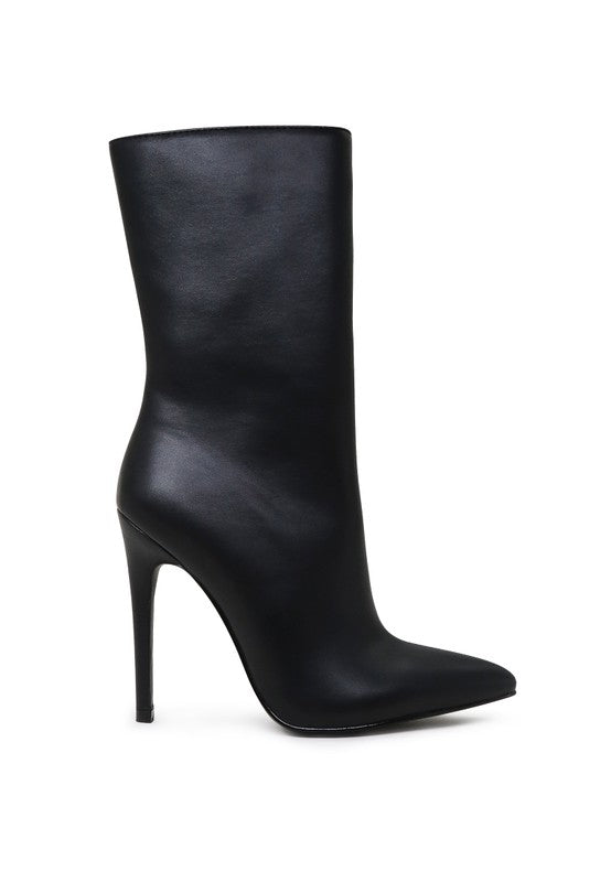 MICAH POINTED STILETTO HIGH ANKLE BOOTS - Pikemla