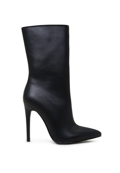 MICAH POINTED STILETTO HIGH ANKLE BOOTS - Pikemla