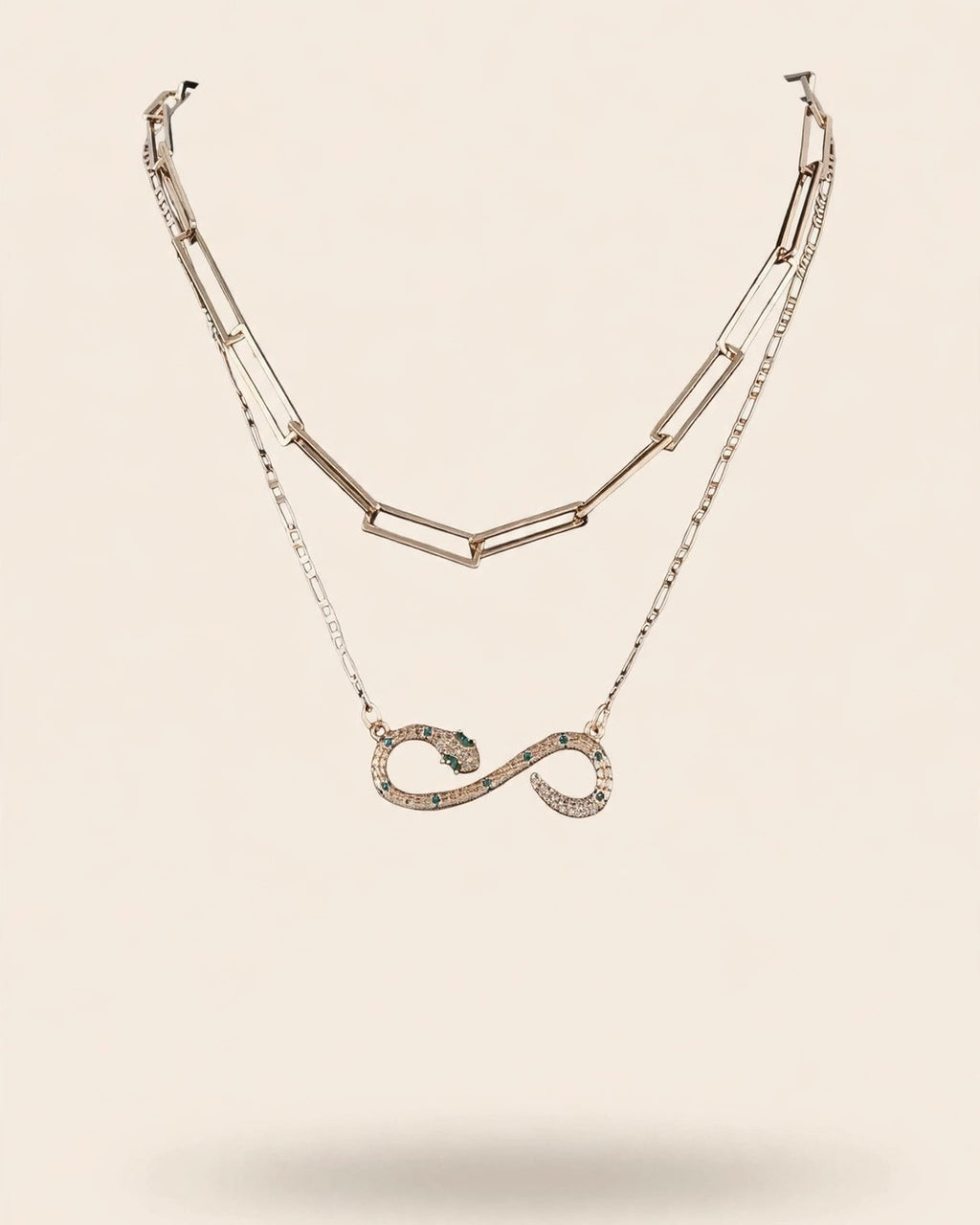 Infinity Snake Pendant Necklace