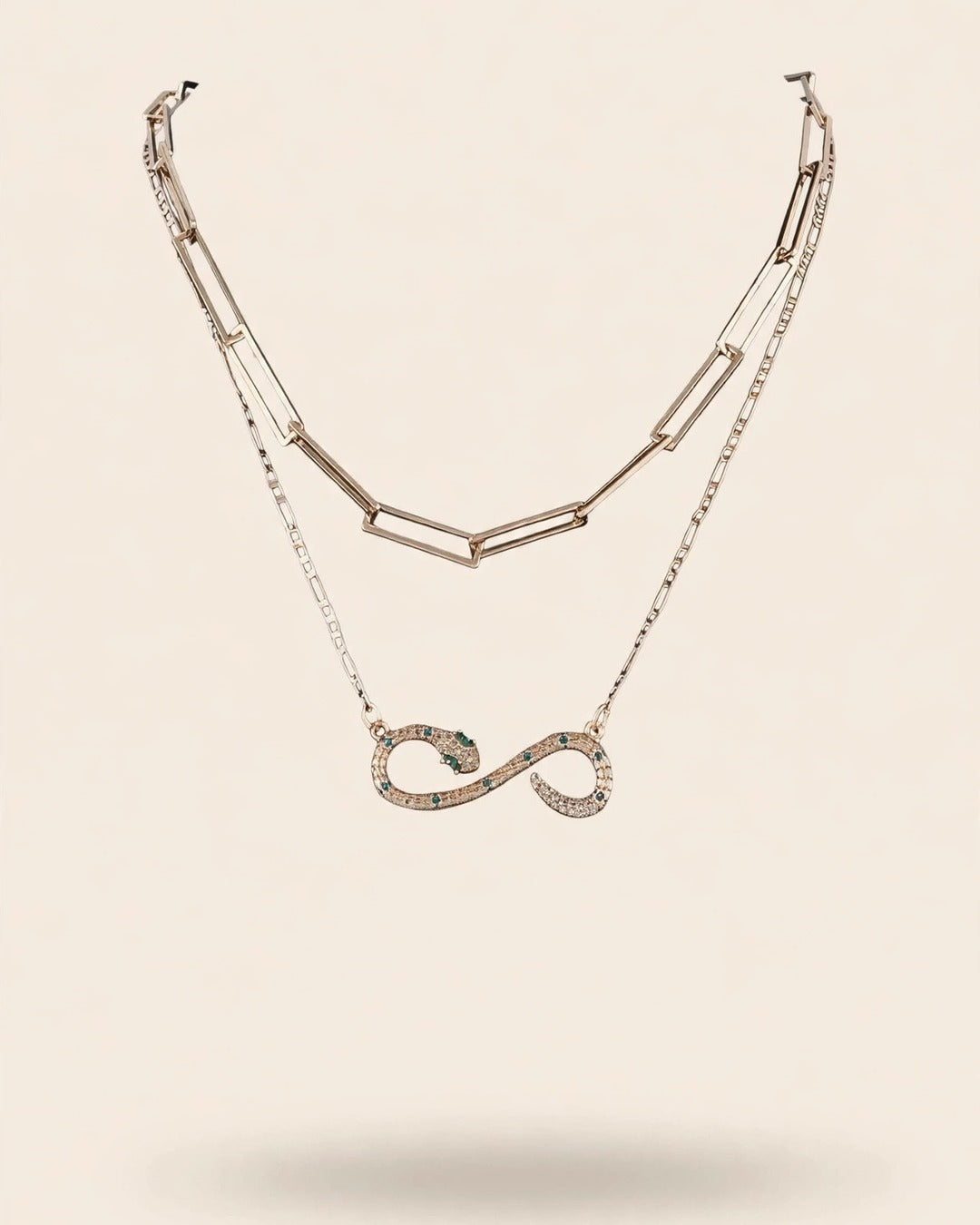 Infinity Snake Pendant Necklace