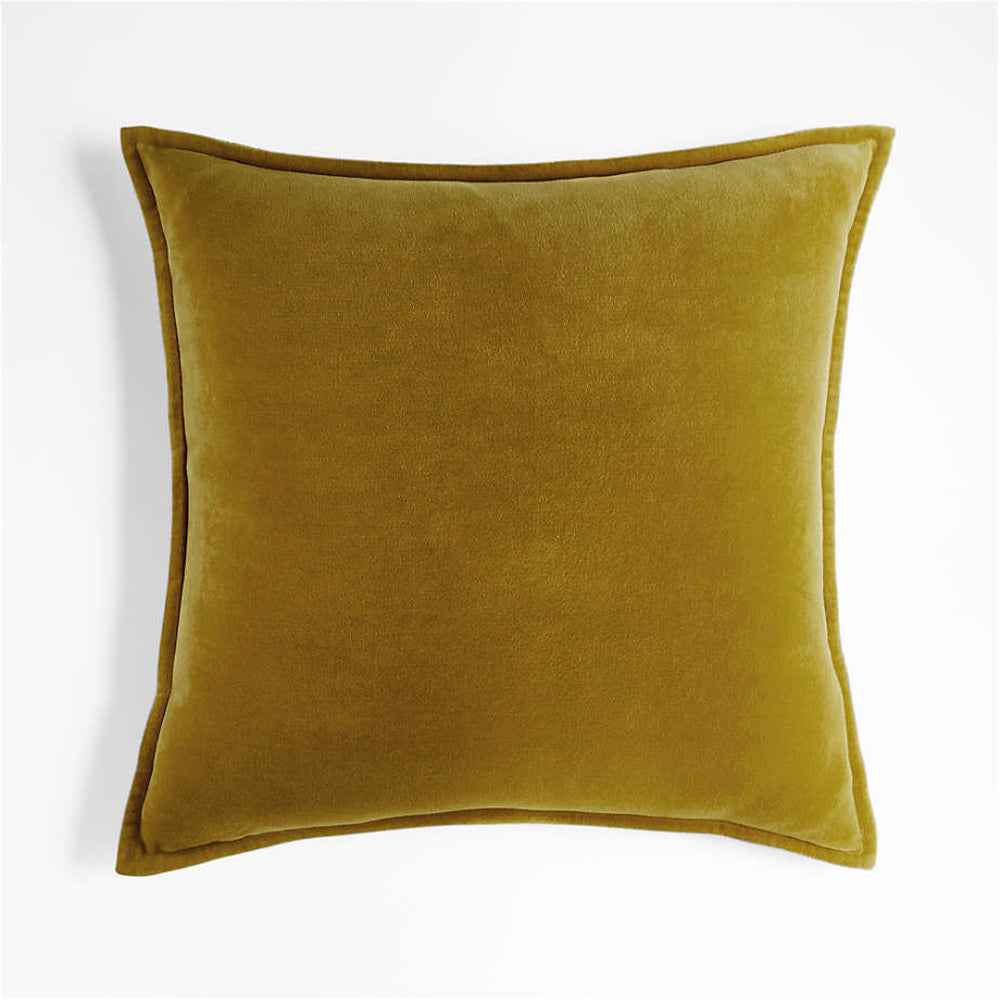 20''x20'' luxe velvet throw pillow  | 19 colors soft & elegant piped edge design | modern couch & bedroom accent | insert included