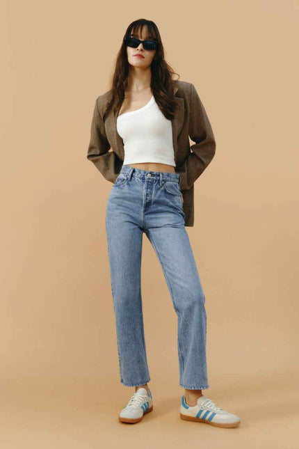 Manhattan High Rise Straight Ankle Jeans HJ160