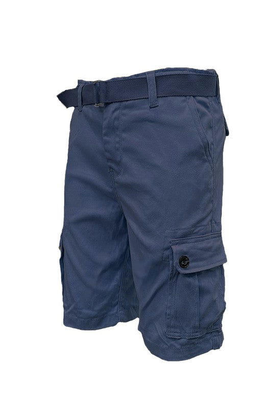 Men’s Belted Cargo Shorts with Belt - Pikemla