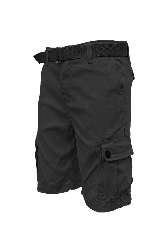 Men’s Black Belted Cargo Shorts