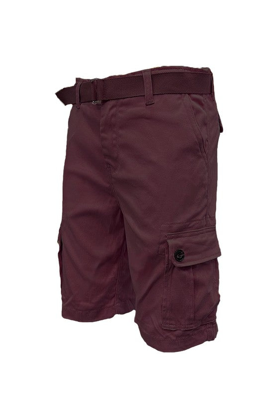 Men’s Black Belted Cargo Shorts - Pikemla