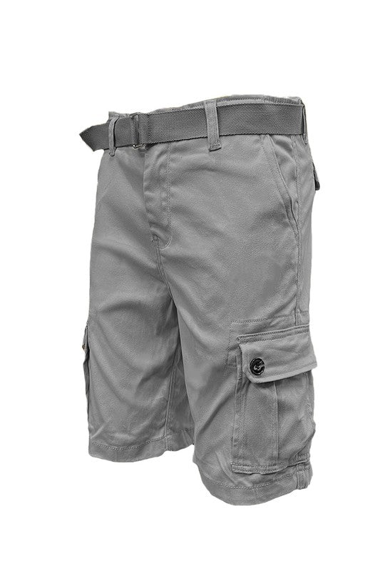 Men’s Black Belted Cargo Shorts - Pikemla