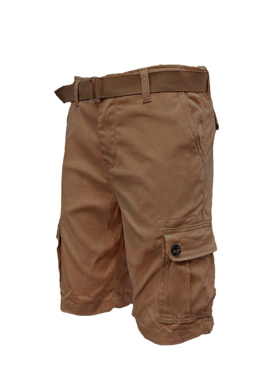 Men’s Black Belted Cargo Shorts - Pikemla