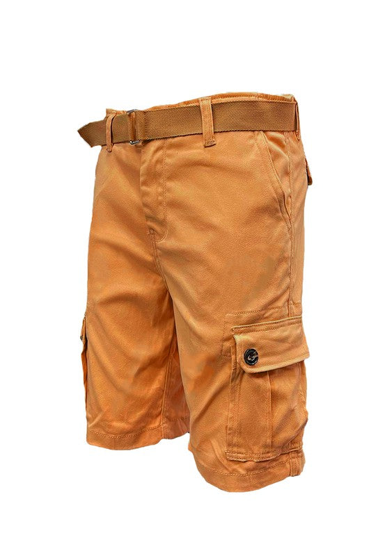 Men’s Black Belted Cargo Shorts - Pikemla