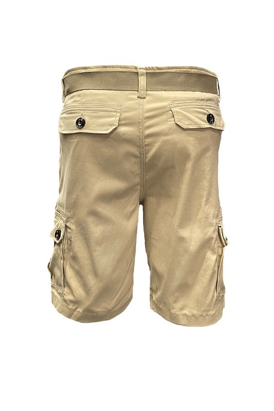 Men’s Belted Cargo Shorts with Belt - Pikemla