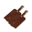Dark Brown Leather Luggage Tags Set