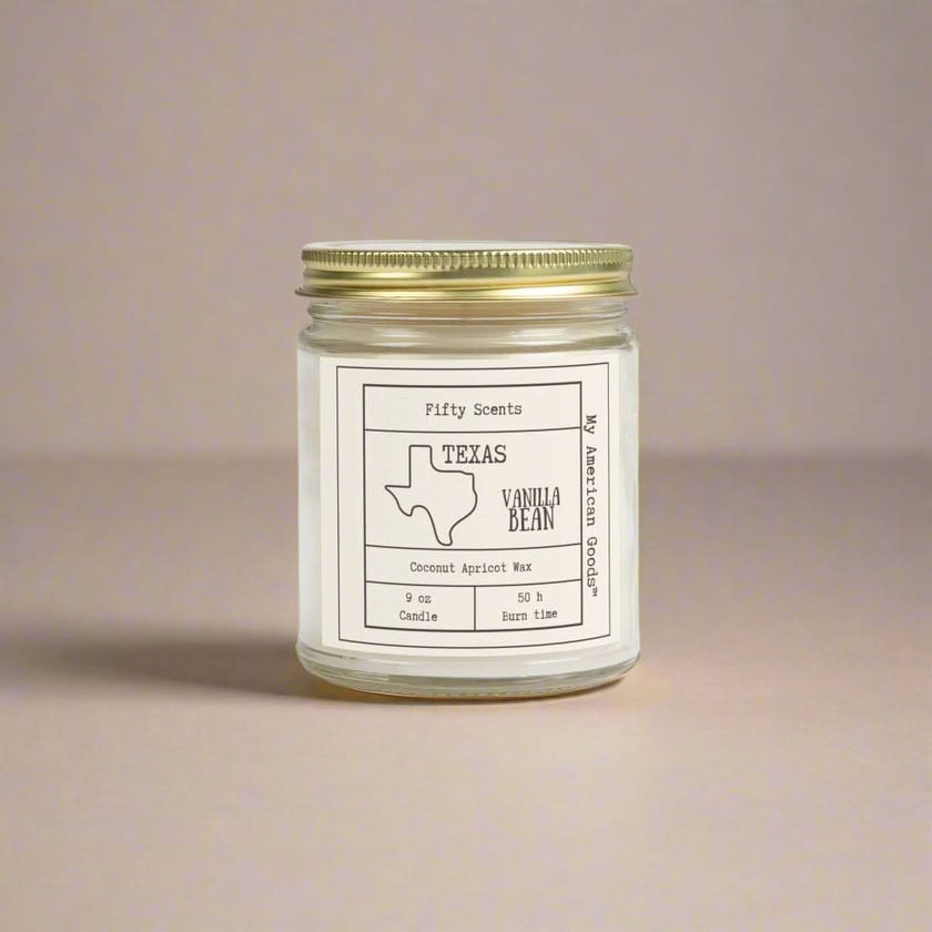 Texas - Vanilla Bean Scented Candle - Coconut Apricot Wax