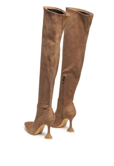 BRANDY OVER THE KNEE HIGH HEELED BOOTS - Pikemla