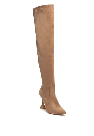 BRANDY OVER THE KNEE HIGH HEELED BOOTS - Pikemla