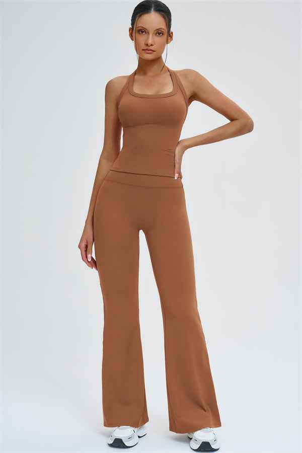 The Slate Y-Back Top Flared Leggings 2-Piece Set