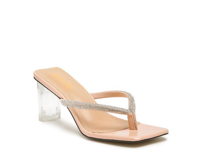 Crystal Lined Block Heels - Pikemla