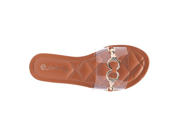 Vada Clear Buckled Quilted Sandals - Pikemla