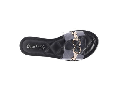 Vada Clear Buckled Quilted Sandals - Pikemla