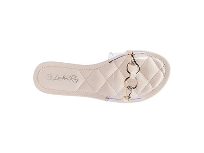 Vada Clear Buckled Quilted Sandals - Pikemla