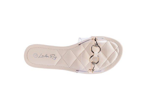 Vada Clear Buckled Quilted Sandals - Pikemla