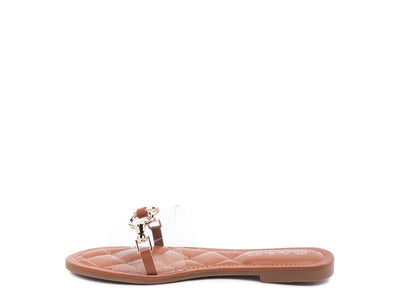 Vada Clear Buckled Quilted Sandals - Pikemla