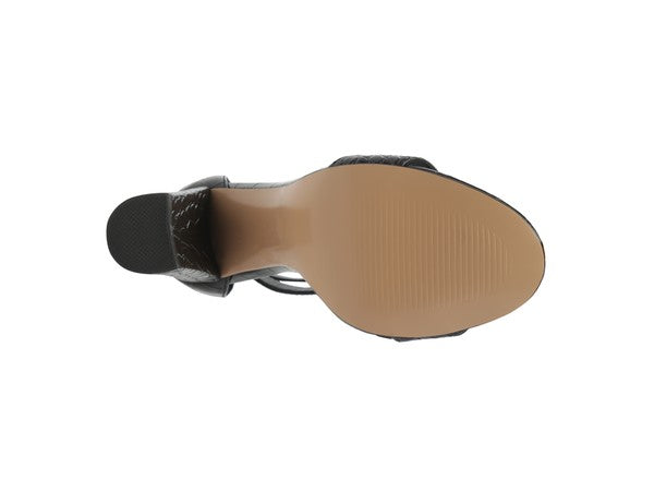 FELICITY Zip Up Croc Textured Sandals - Pikemla