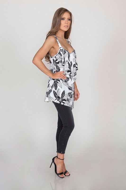 White Indah Floral Print Blouse
