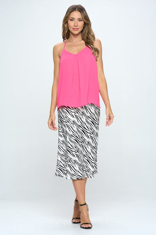 Solid V neck Racerback Top - Pikemla