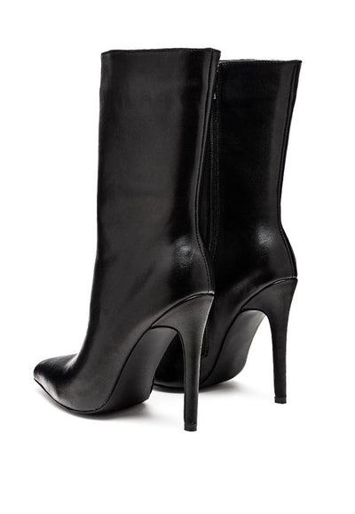 NAGINI Over Ankle Pointed Toe High Heeled Boot - Pikemla