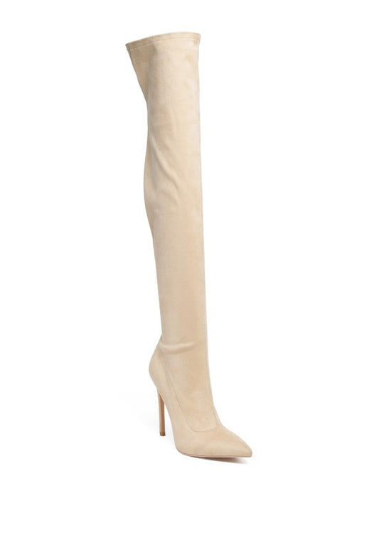 Tilera Stretch Over The Knee Stiletto Boots - Pikemla