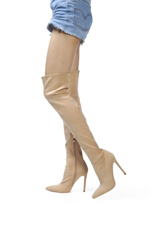 Tilera Stretch Over The Knee Stiletto Boots - Pikemla