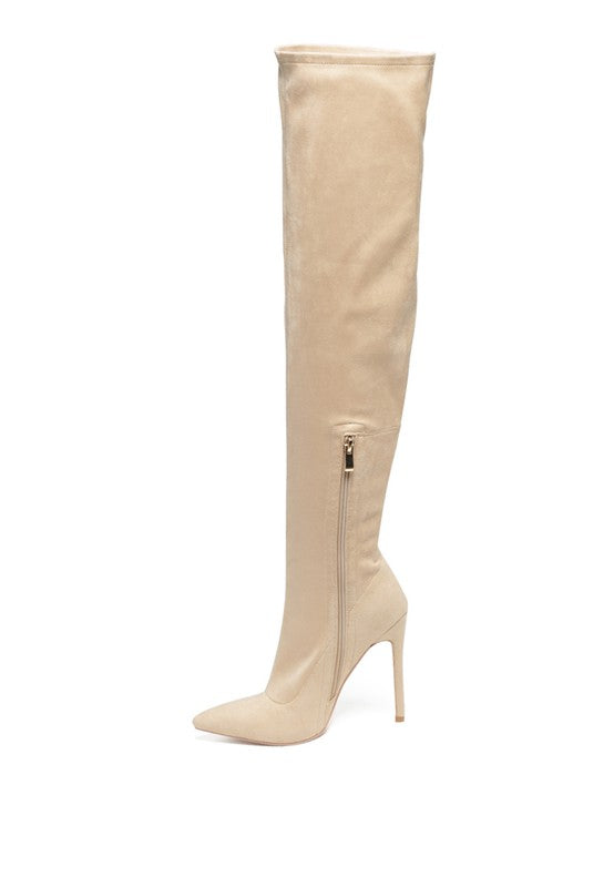 Tilera Stretch Over The Knee Stiletto Boots - Pikemla