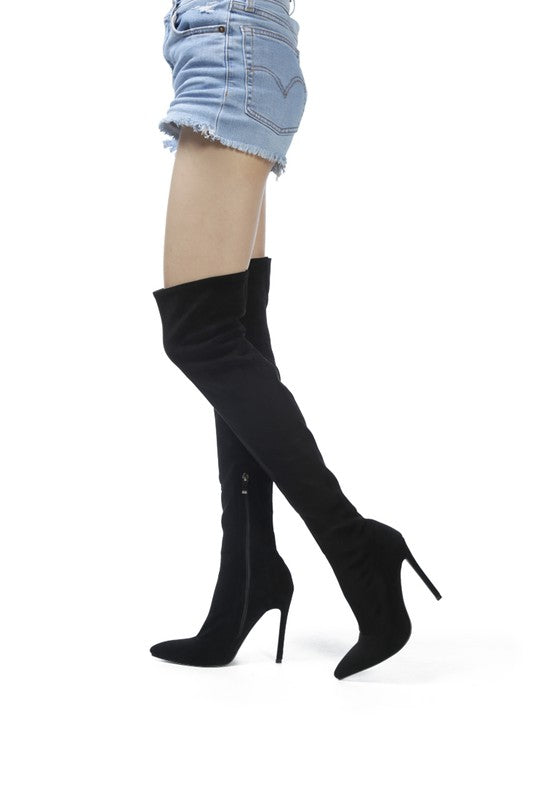 Tilera Stretch Over The Knee Stiletto Boots - Pikemla