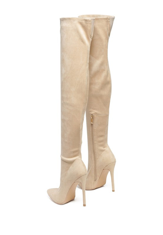 Tilera Stretch Over The Knee Stiletto Boots - Pikemla