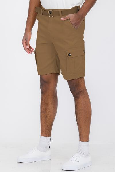 Men’s Belted Cargo Shorts with Belt - Pikemla