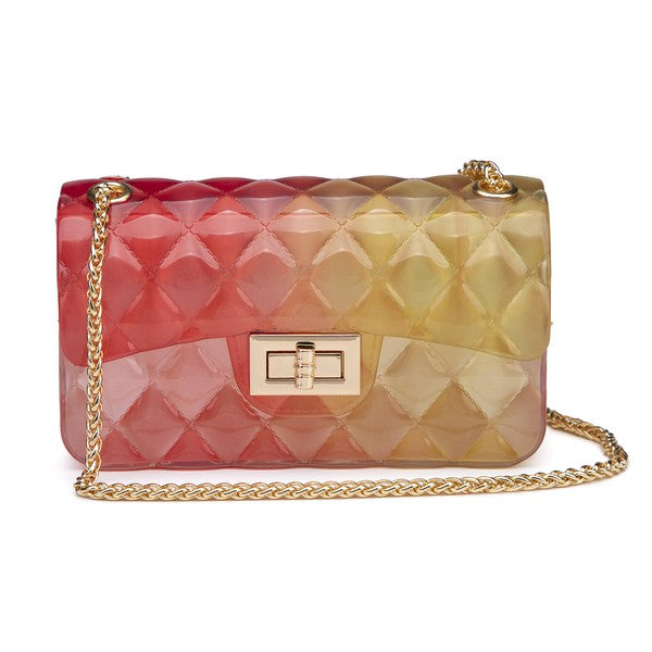 Quilt Embossed Multi Color Jelly Shoulder Bag - Pikemla