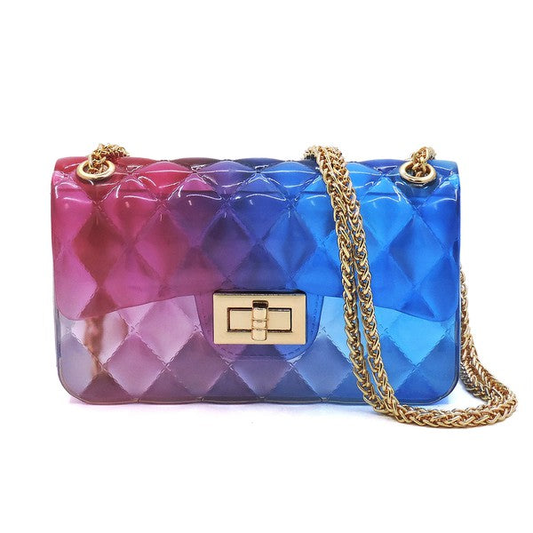 Quilt Embossed Multi Color Jelly Shoulder Bag - Pikemla