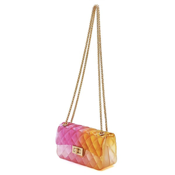 Quilt Embossed Multi Color Jelly Shoulder Bag - Pikemla