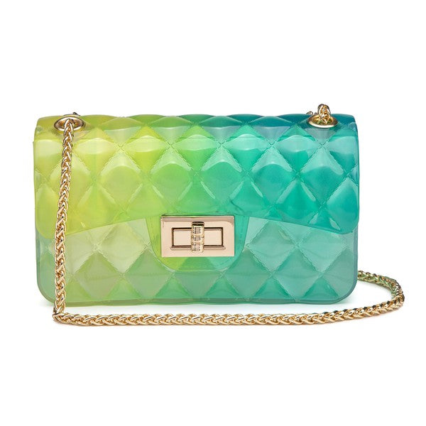 Quilt Embossed Multi Color Jelly Shoulder Bag - Pikemla