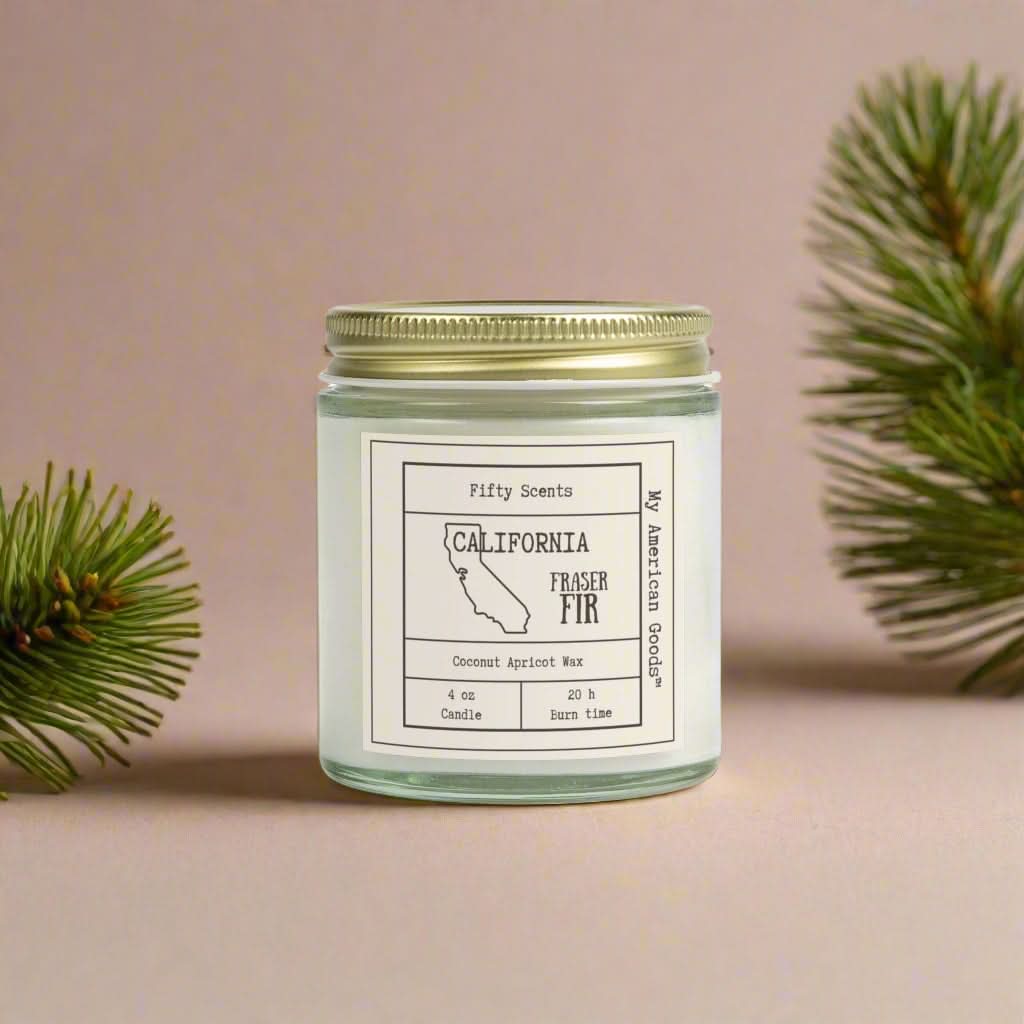 California Frasier Fir Scented Candle - Coconut Apricot Wax