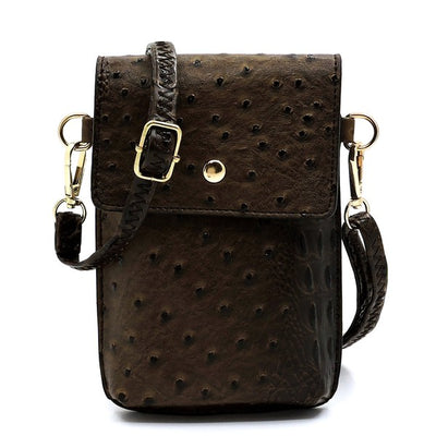 Ostrich Croc Crossbody Phone Purse - Pikemla