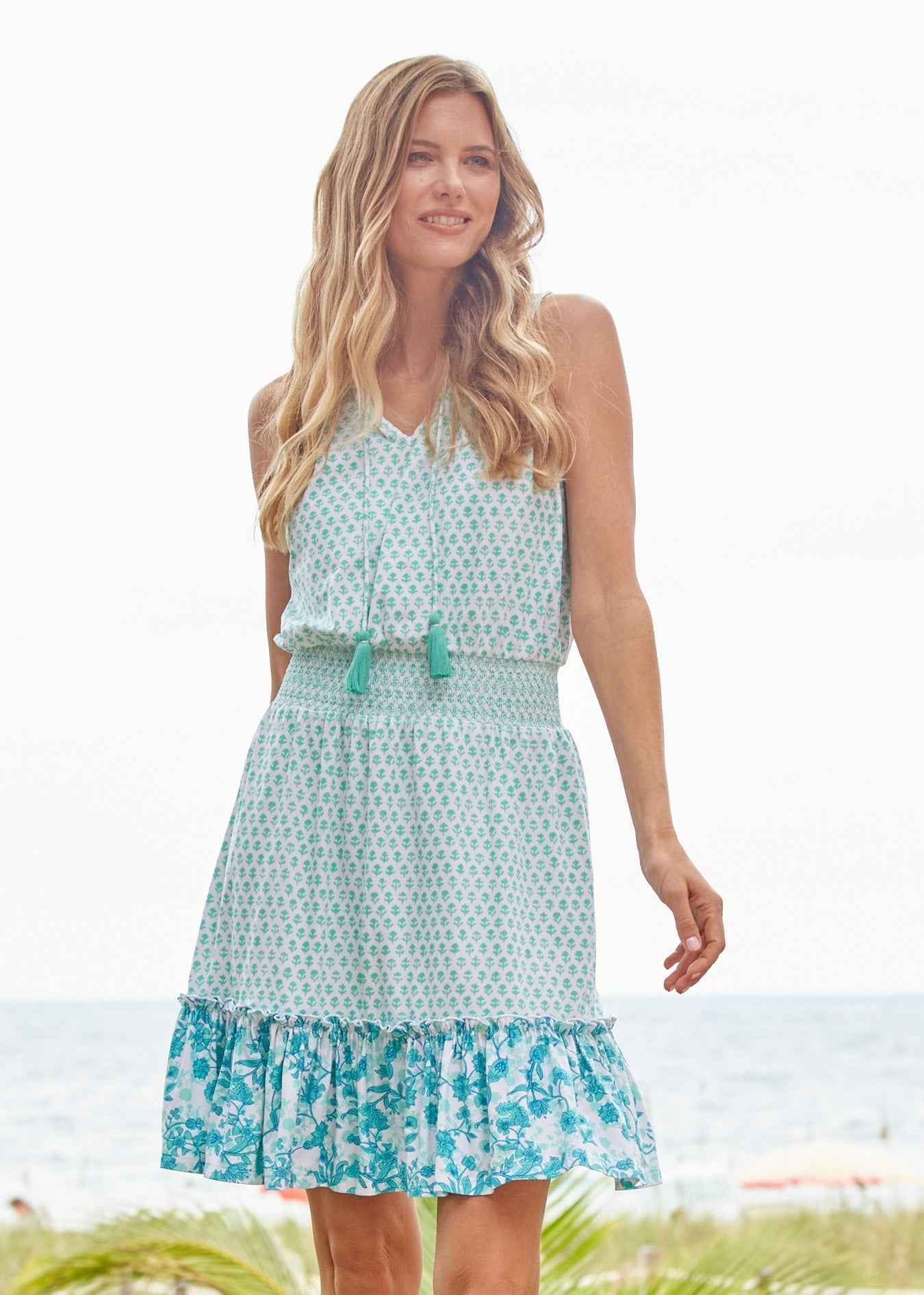 Rosemary Beach Smocked Waist Dress