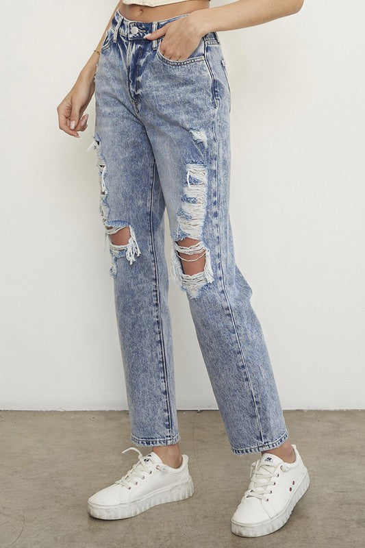 SLIM BOYFRIEND JEANS - Pikemla