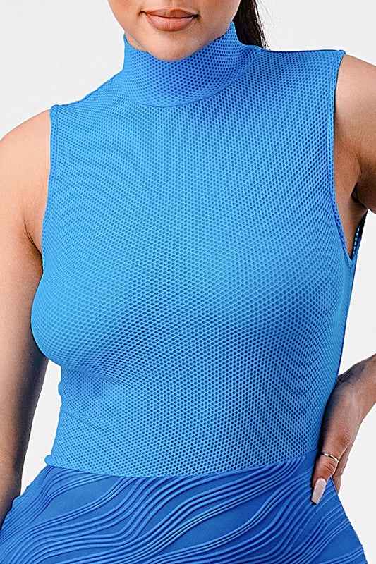 Ocean blue sleeveless sexy dress