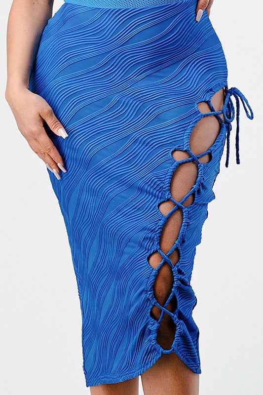 Ocean blue sleeveless sexy dress