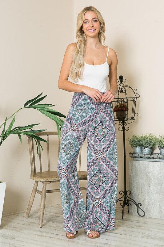 Smocked Wide Leg Pants - Pikemla