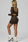 The Prime Long Sleeve Crop Top Shorts 2-Piece Set