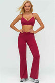 The Lushness Y-Back Sports Bra Flared Leggings 2-Piece Set